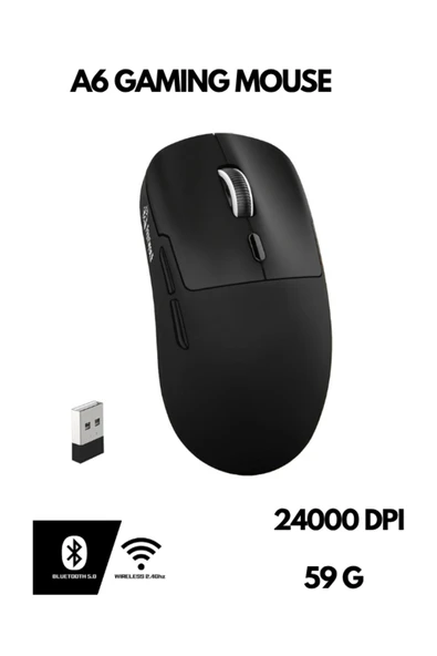ATAsoft Freewolf A6 Kablosuz Oyuncu Mouse PAW3311 1000 Hz 24000 DPI Profesyonel Bluetooth Üç Modlu Bağlantı ürün görseli 1
