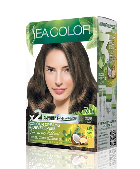 Sea Color Natural Effect Set Saç Boyası Amonyaksız 7.0 Kumral ürün görseli 1