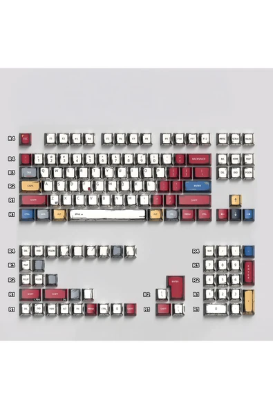 silabor 129 Tuş Orijinal Yan Baskılı Yarı Saydam PBT Süblimasyon Mekanik Klavye Tuşları Klavye Keycaps ürün görseli 1