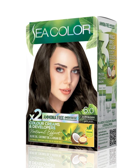 Sea Color Natural Effect Set Saç Boyası Amonyaksız 6.0 Koyu Kumral ürün görseli 1