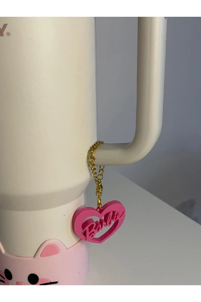 Freya Barbie Kalp Quencher Termos Bardak Aksesuarı Zincirli Dekoratif Süs ürün görseli 1