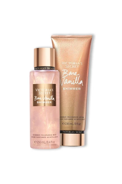 Victoria's Secret Bare Vanilla Shimmer 2'li Vücut Seti Sprey&Losyon ürün görseli 1