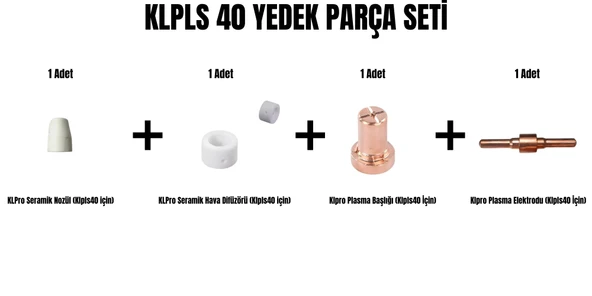 Klpro Set-24 (KLPLS40 YEDEK PARÇA SETİ NOZÜL+HAVA DİFÜZÖRÜ+PLASMA BAŞLIĞI+PLASMA ELEKTRODU) ürün görseli 1
