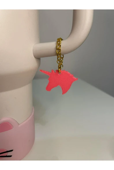 Freya Unicorn Tasarımlı Quencher Termos Bardak Aksesuarı Zincirli Dekoratif Süs ürün görseli 1