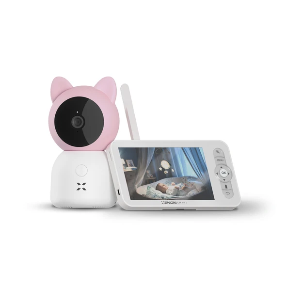 Xenon Smart Bebek Kamerası 3MP  5" LCD Monitör, Mobil Kontrol, Ninni, Hareket Algılama, Gece Görüş (Pembe-X7202) ürün görseli 1