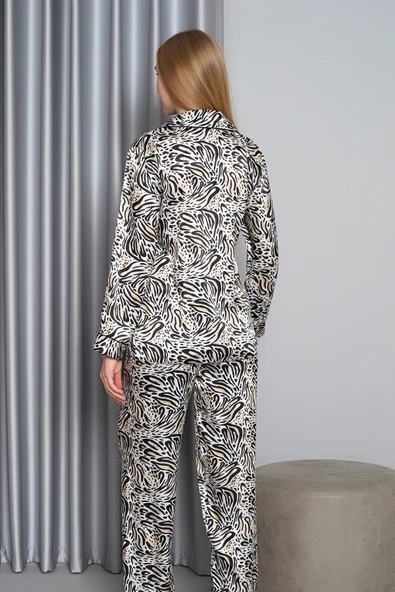 Zebra Saten Pijama Takım - Resim 2