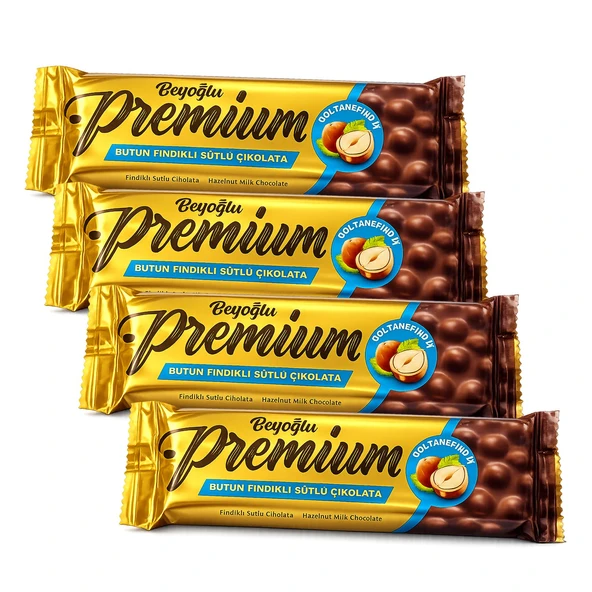 Beyoğlu Premium Bütün Fındıklı Çikolata 75 gr x 4 Adet ürün görseli 1