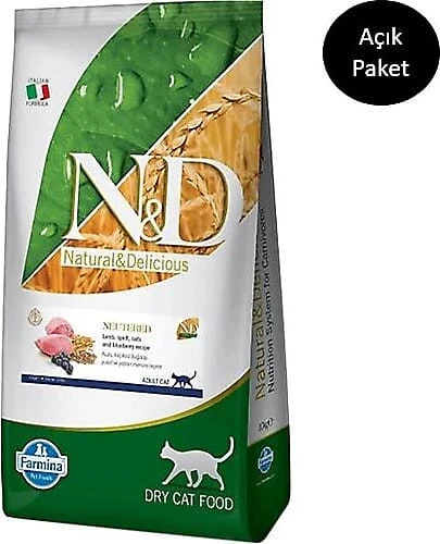 N&D Düşük Tahıllı Kısırlaştırılmış Kuzu Etli 10 kg Yetişkin Kedi Maması Açık Paket ürün görseli 1