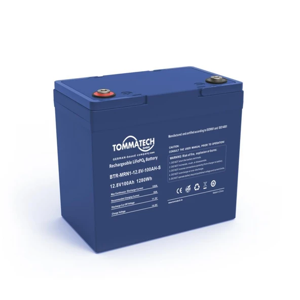 TommaTech Marine 12.8V 200Ah LiFePO4 ABS+PC Kasa Lityum Batarya ürün görseli 1
