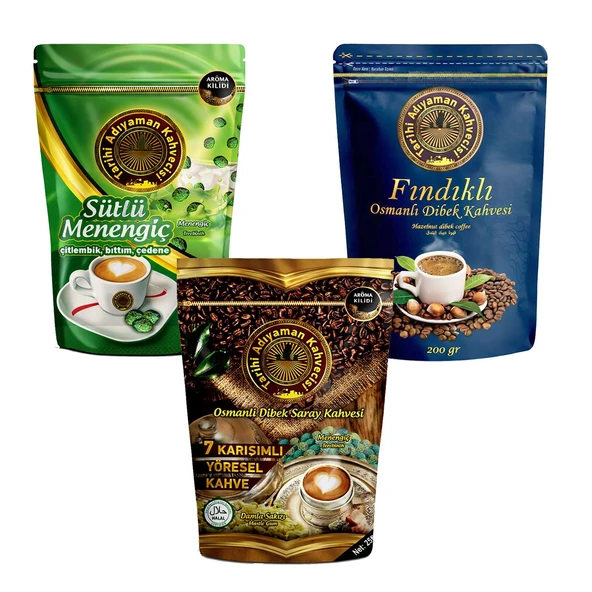 Tarihi Adıyaman Kahvecisi 200 gr 3 lü Karma Paket ürün görseli 1