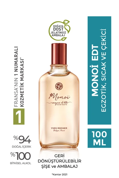 Yves Rocher Tiare Çiçeği Size Keyif Verecek Monoi Edt 100 ml S.GÜZELL ürün görseli 1