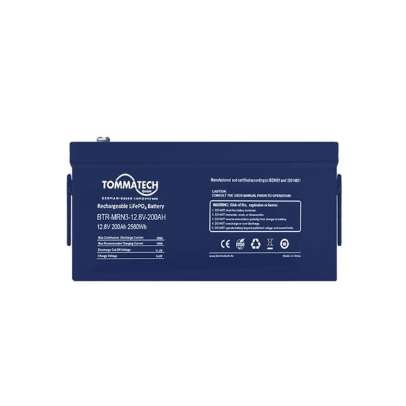 TommaTech Marine 25.6V 100Ah LiFePO4 ABS+PC Kasa Lityum Batarya ürün görseli 1