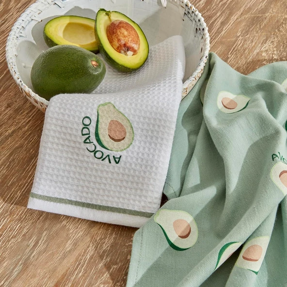 Karaca Home Avocado %100 Pamuk 2 Parça Mutfak Havlusu Green ürün görseli 1