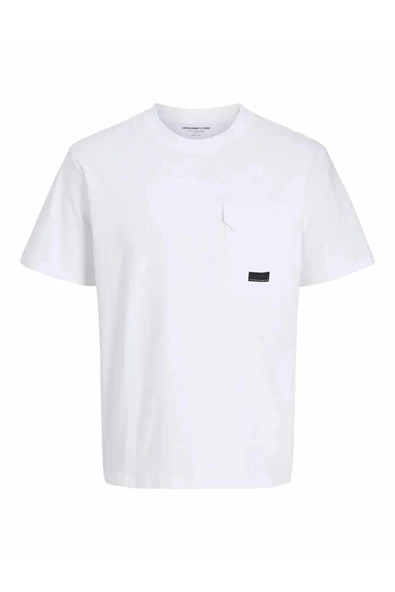 Jack&jones 12293064 0 Yaka Erkek Tshirt - Beyaz ürün görseli 1