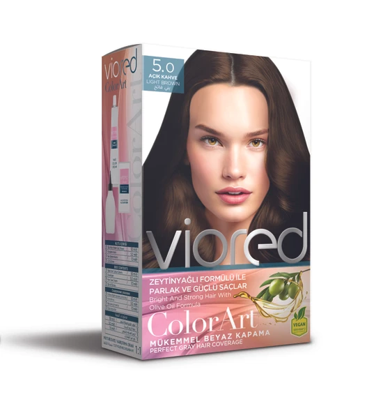 viored ColorArt Set Saç Boyası 5.0 Açık Kahve ürün görseli 1