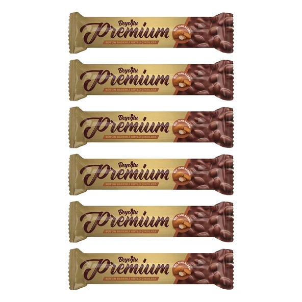 Beyoğlu Premium Bütün Bademli Çikolata 75 gr x 6 Adet ürün görseli 1
