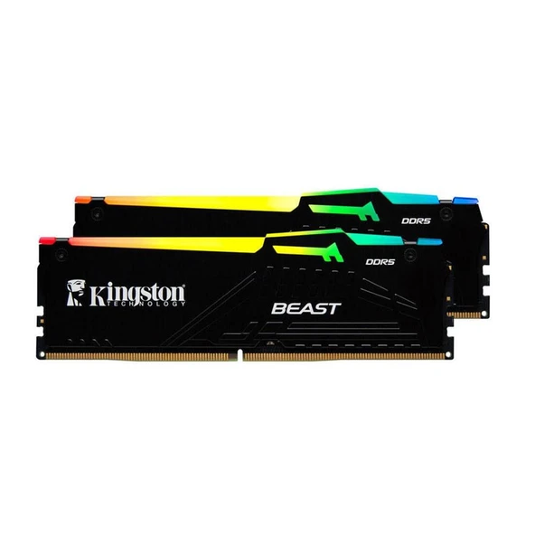 Kingston Beast RGB 64GB (2x32GB) DDR5 6000MHZ CL36 Siyah Ram-KF560C36BBEAK2-64TR ürün görseli 1