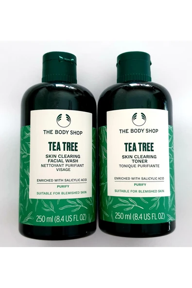 THE BODY SHOP Çay Ağacı Tea Tree Yüz Yıkama Jeli 250 ml ve Tea Tree Arındırıcı Tonik 250 ml Set ürün görseli 1