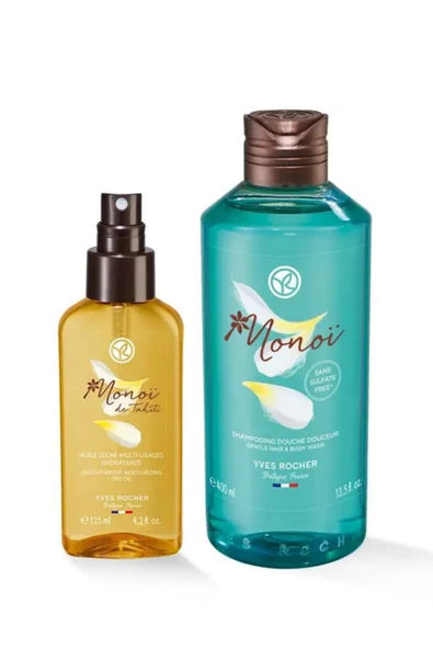 Yves Rocher Monoi Bronzlaştırıcı Yağ 125ml & Saç Ve Vücut Şampuanı 400ml '2li Set ürün görseli 1