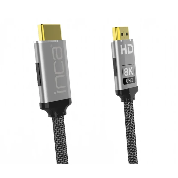 Inca IHM-15T 1.5mt 2.0  Altın Uç Örgülü Kablo Hdmı To Hdmı Kablo 8K 2.1V ( 7680 × 4320 8K) ürün görseli 1