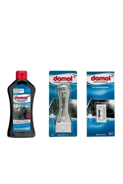 DOMOL Cam Seramik Temizleyici Ve Temizleme Malası Ve 5 Yedek Başlık ürün görseli 1