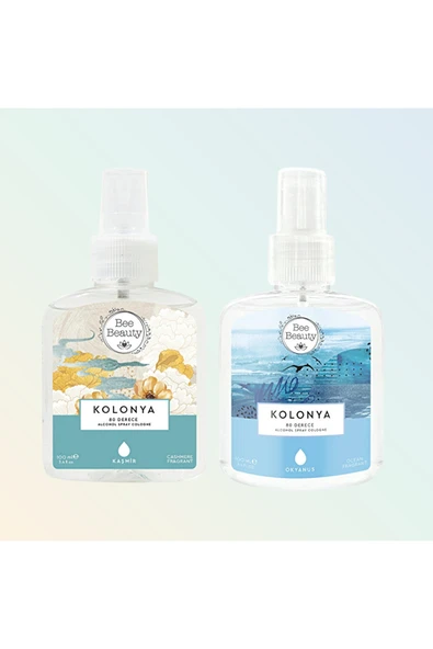 Bee Beauty Okyanus Kolonya 100 ml - Kaşmir Kolonya 100 ml 2li Set ürün görseli 1