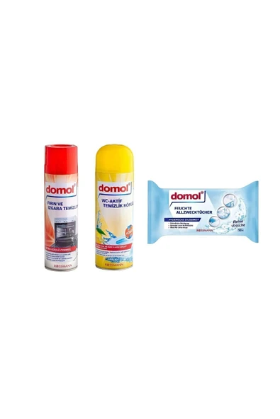 ROSSMANN DOMOL FIRIN&IZGARA TEMIZLEYICI 500ML+TUV.TEM.KOPUK 500ML LIMON+ISLAK BEZ 50LI COK AMACLI SAF TAZELIK ürün görseli 1