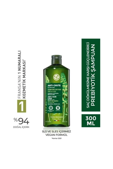 Yves Rocher Anti-Chute Saç Dökülmesine Karşı Güçlendirici Prebiyotik Şampuan 300ml ürün görseli 1