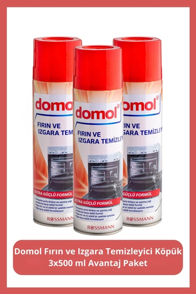 DOMOL Fırın Ve Izgara Temizleyici Köpük 3x500 ml Avantaj Paket ürün görseli 1