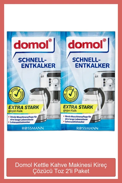 DOMOL Kettle Kahve Makinesi Kireç Çözücü Toz 2'li Paket ürün görseli 1