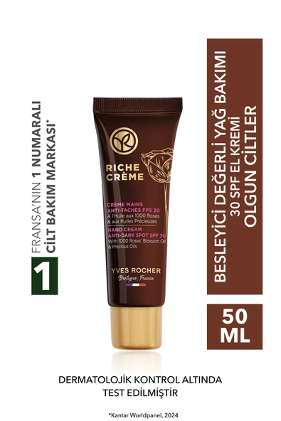 Yves Rocher 30 SPF El Kremi - Besleyici Yaşlanma Karşıtı Değerli Yağ Bakımı / Riche Crème ürün görseli 1