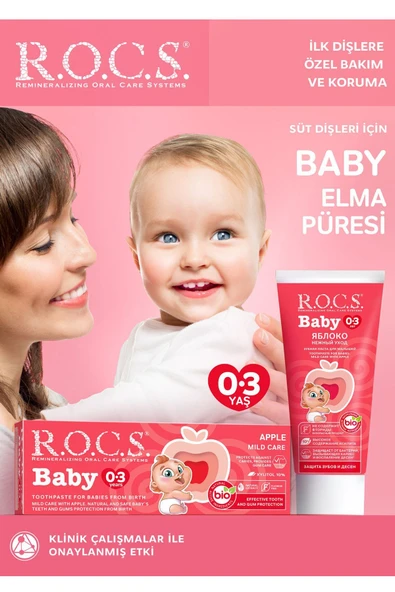 R.O.C.S. Rocs Baby 0-3 Yaş Arası Elma Püresi Tadında Diş Macunu 35 ml ürün görseli 1