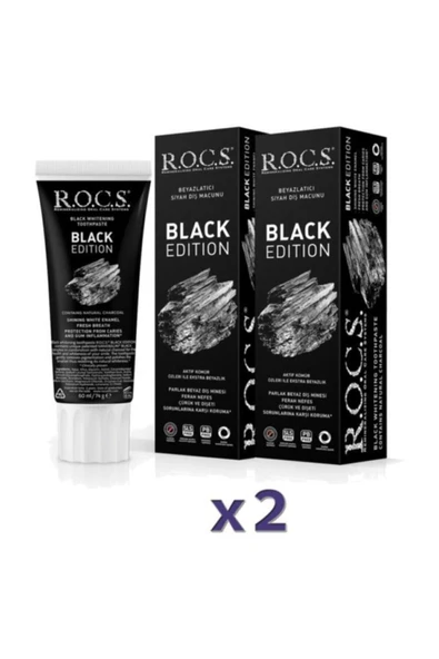 R.O.C.S. Rocs Black Edıtıon Kömür Beyazlatıcı Diş Macunu 74 G X 2 Adet ürün görseli 1