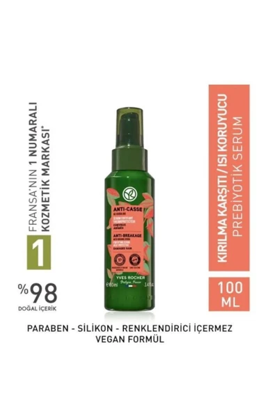 Yves Rocher Kırılma Karşıtı Prebiyotik Serum - Yıpranmış Saçlar / Isı koruyucu, Organik Jojoba Yağı 100 ml ürün görseli 1