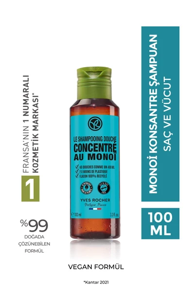 Yves Rocher Monoi Konsantre Saç Ve Vücut Şampuanı-100ml ürün görseli 1