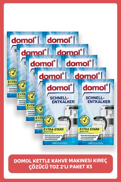 DOMOL Kettle Kahve Makinesi Kireç Çözücü Toz 2'li Paket 5 Adet ürün görseli 1