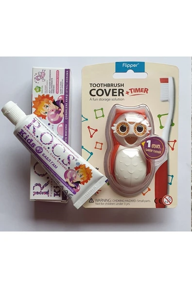 R.O.C.S. Kids 4-7 Yaş Diş Macunu Balon Sakızı- Flipper Kum Saatli Diş Fırçası Saklama Kabı - Turuncu ürün görseli 1