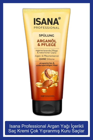 Isana Professional Saç Kremi Çok Yıpranmış Kuru Saçlar- Argan Yağı Içerikli 200 Ml ürün görseli 1