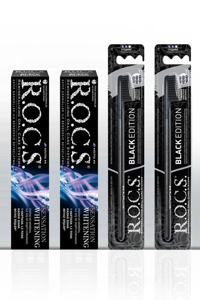 R.O.C.S. Rocs Sensation Whitening Beyazlatıcı Ağız Bakım Seti - 2 Macun Ve 2 Fırça ürün görseli 1