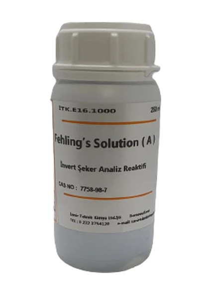 Izmir Teknik Fehling'S Solution A Invert Şeker Analiz Reaktifi 250 Ml ürün görseli 1