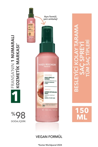 Yves Rocher Kolay Saç Tarama Spreyi - Tüm Saçlar/ Douceur -Vegan -150ml ürün görseli 1