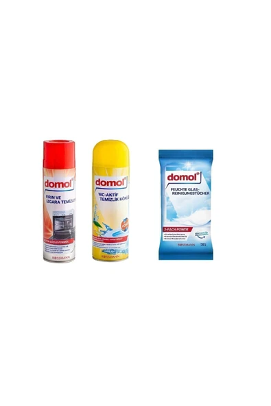 ROSSMANN DOMOL FIRIN&IZGARA TEMIZLEYICI 500ML+DOMOL TUV.TEM.KOPUK 500ML LIMON+ ISLAK CAM TEMIZLIK BEZI20LI ürün görseli 1
