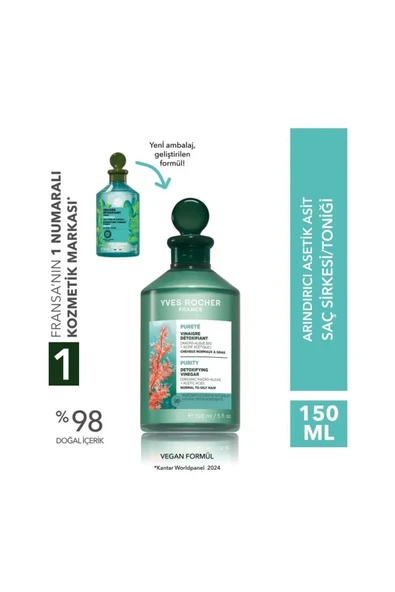 Yves Rocher Arındırıcı Moringa Saç Sirkesi ve Toniği - Yağlı Saçlar / Pure Detox 150ml ürün görseli 1
