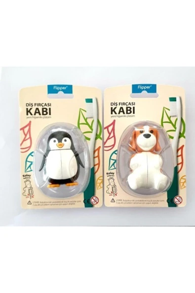 R.O.C.S. Rocs Flipper Hijyenik Diş Fırçası Kabı Penguen Köpek ürün görseli 1