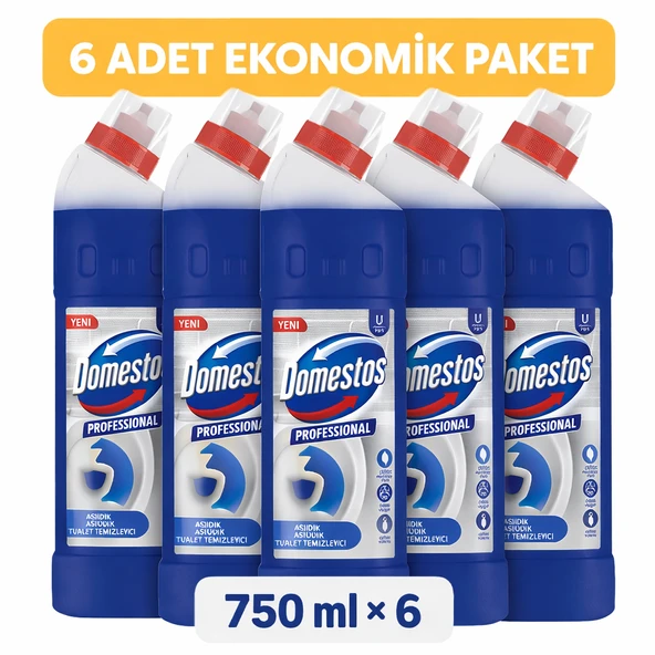 U Pro Domestos Tuvalet Temizleyici 750 ml 6 Adet Ekonomik Koli ürün görseli 1