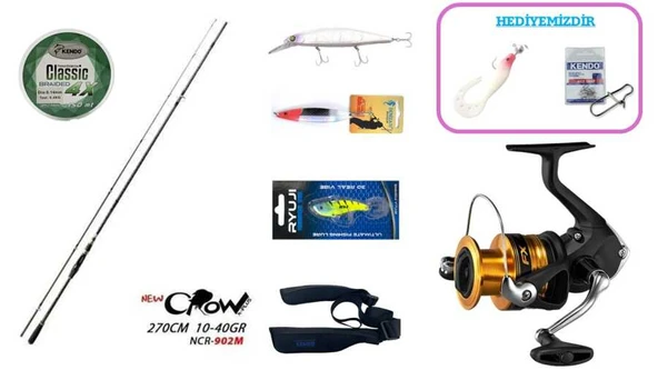 Fujin New Crow 270 cm 10–40 gr & Shimano FX 3000 FC Spin Seti ürün görseli 1