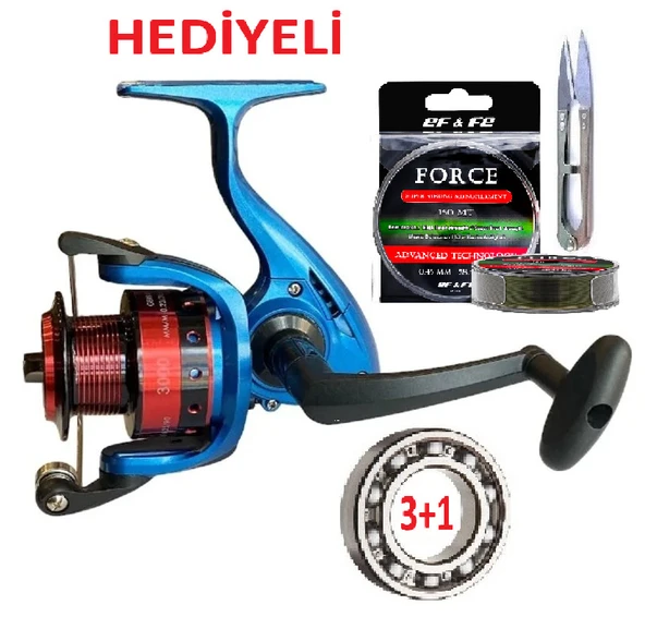 Oslo Metal Başlıklı 3+1 Bilye Misina Sarılı Spin Olta Makinesi ürün görseli 1