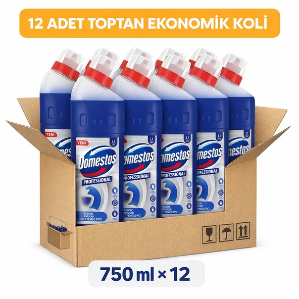 U Pro Domestos Tuvalet Temizleyici 750 ml 12 Adet Toptan Ekonomik Koli ürün görseli 1