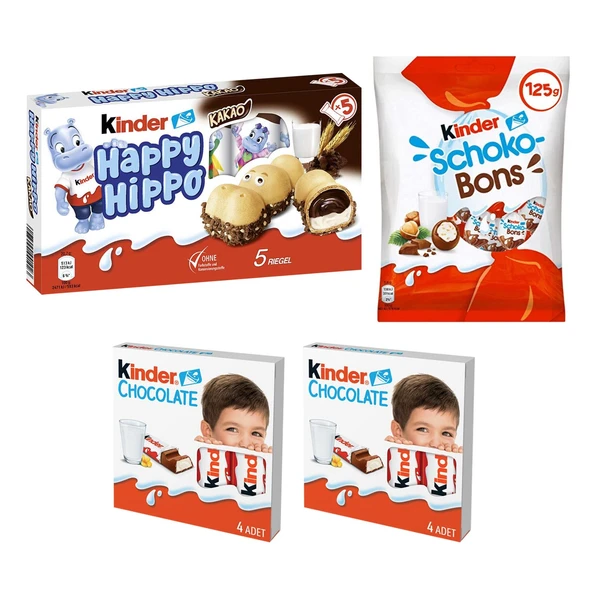 Kinder Chocolate-Happy Hippo-Schoko Bons 4 lü Karma Paket ürün görseli 1
