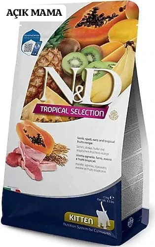 N&D Tropical Selection Kuzu Etli 1.5 kg Yavru Kedi Maması Açık Mama ürün görseli 1